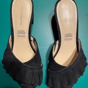 Liz Claiborne Black Suede Mules